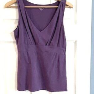 Ann Taylor Loft Purple V-Neck Tank Top, Small